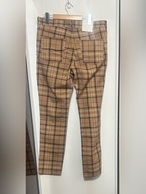 H&M Brown Plaid Slim Chinos